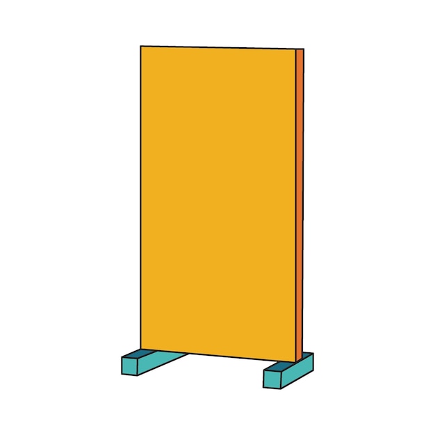 Tabla de señalización retro con contorno de soporte de ilustración