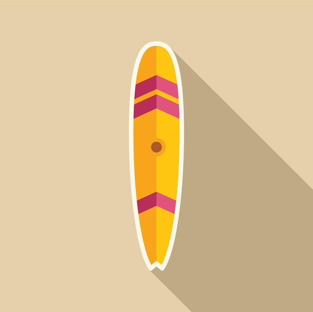La tabla de surf amarilla proyecta una larga sombra en la arena.