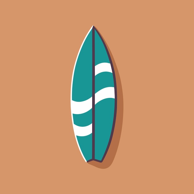 Vector tabla de surf en estilo plano ilustración vectorial