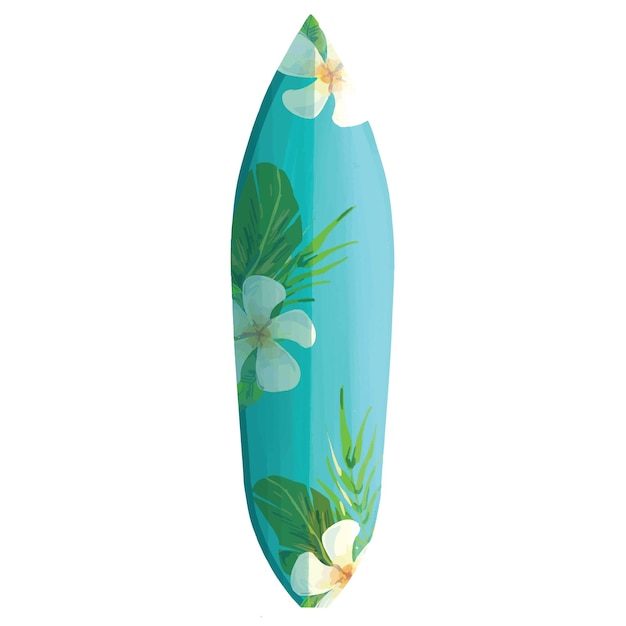Vector tabla de surf de flores en la ilustración de textura