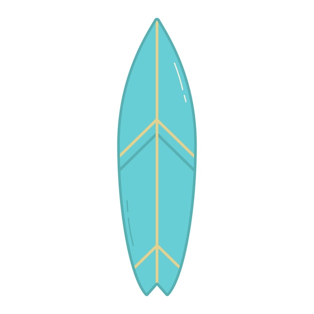 Tabla de surf Ilustración aislada de vector plano de tabla de surf