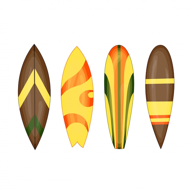 Tabla de surf - ilustración vectorial conjunto aislado