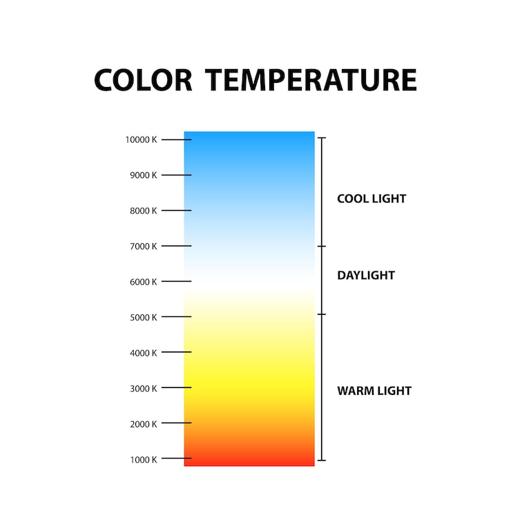 Vector tabla de temperatura de color aislada sobre un fondo blanco