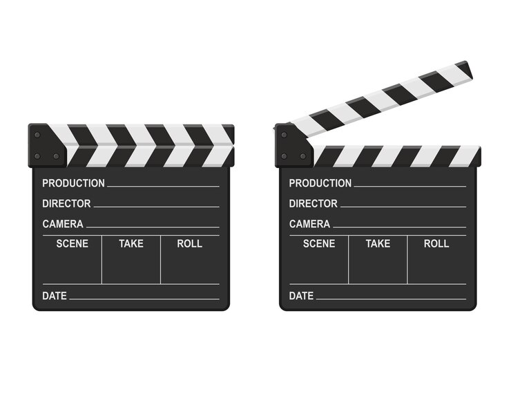 Tablas aisladas sobre un fondo blanco Cine de películas en blanco