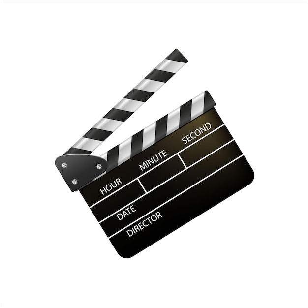 Tablas aisladas sobre un fondo blanco tablas de película en blanco tabla de película cinematográfica tabla de cine vectorial