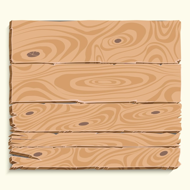 Tablas de madera en blanco estilo dibujos animados pancarta de madera con estructura de madera nudos y grietas fondo de madera rústico cartel de madera retro se puede simplemente reagrupar tablas vector