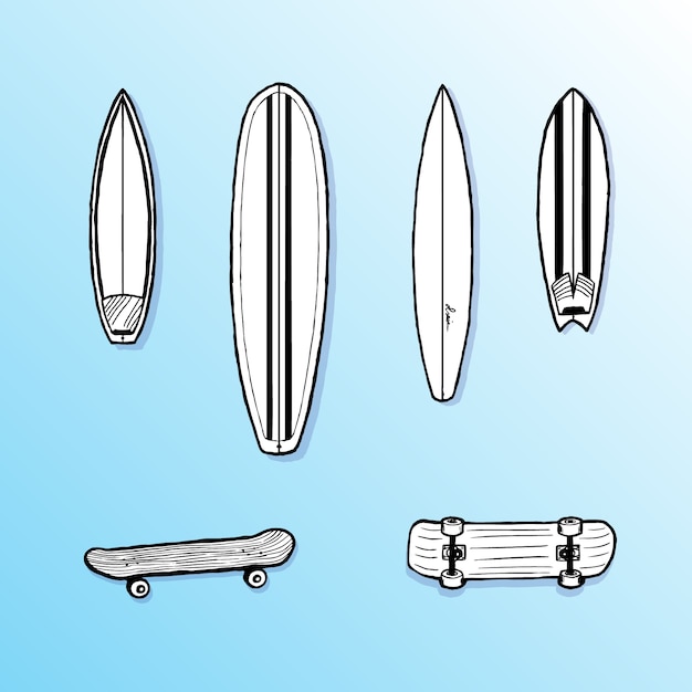 Tablas de surf y patinetas