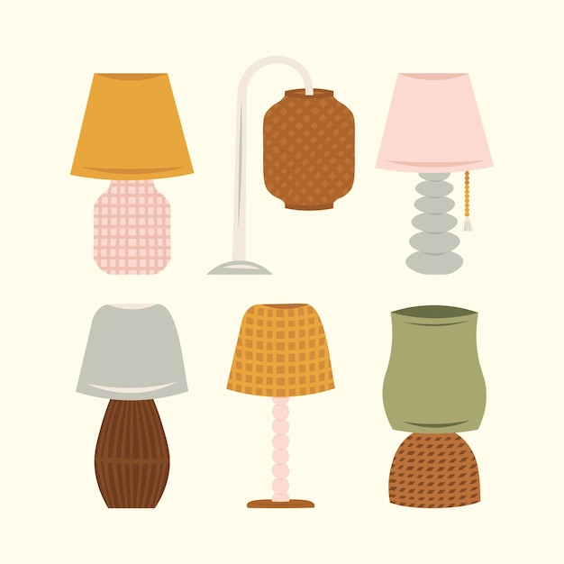Table Lamp Bohemian Interior Illustration