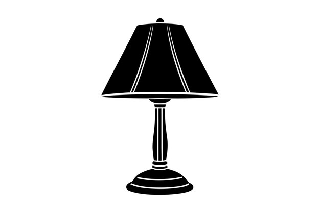 Table lamp icon silhouette isolated on white background