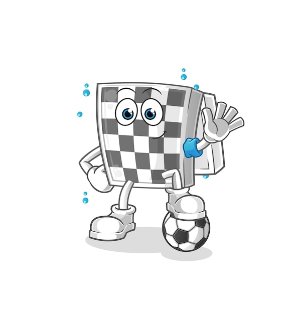 Tablero de ajedrez jugando fútbol ilustración. vector de personaje