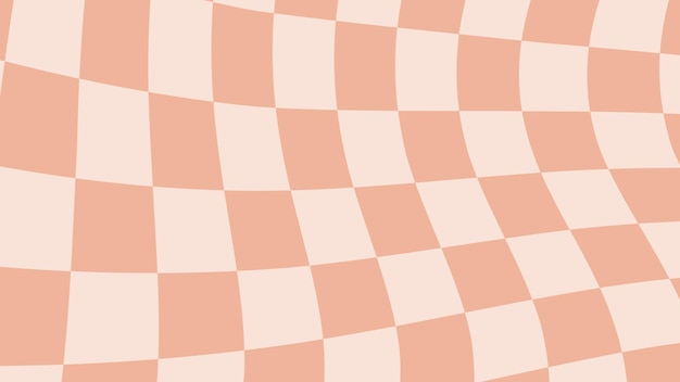 Tablero de ajedrez naranja estético distorsionado ilustración de papel tapiz a cuadros perfecto para fondo de papel tapiz fondo de postal