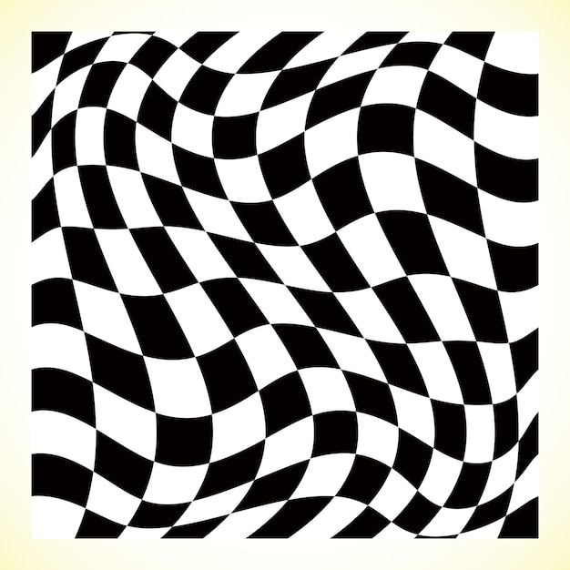 Vector tablero de ajedrez de patrón a cuadros tablero de cuadros con distorsión