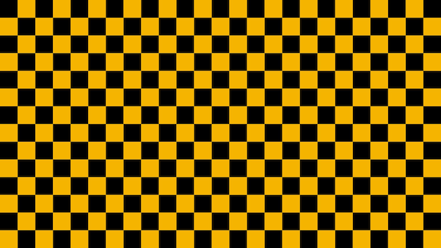 Vector tablero de ajedrez de textura de cuadrícula de patrón de bandera de cheque a cuadros cuadrado negro amarillo