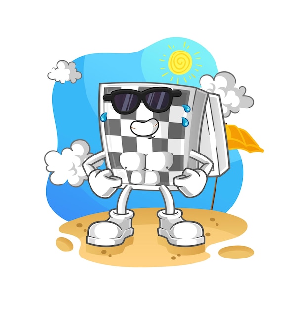 Tablero de ajedrez tomando el sol en vector de caracteres de verano