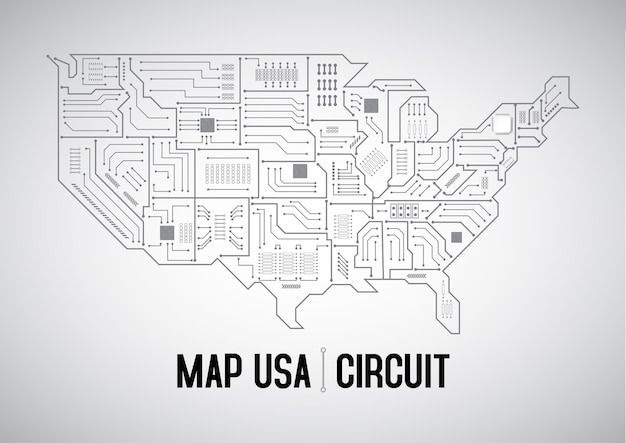 Tablero de circuito gris de Estados Unidos