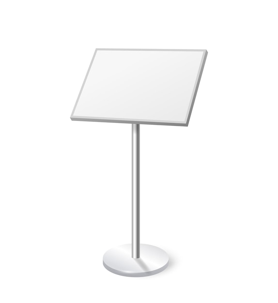 Tablero de información vacío maqueta en blanco de soporte publicitario para la presentación del proyecto promoción del puesto de información