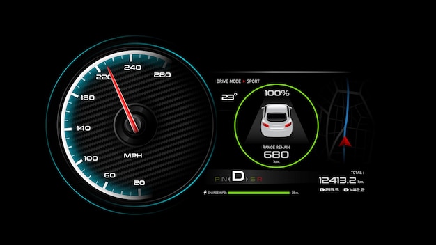 Vector tablero de instrumentos del coche ev 002