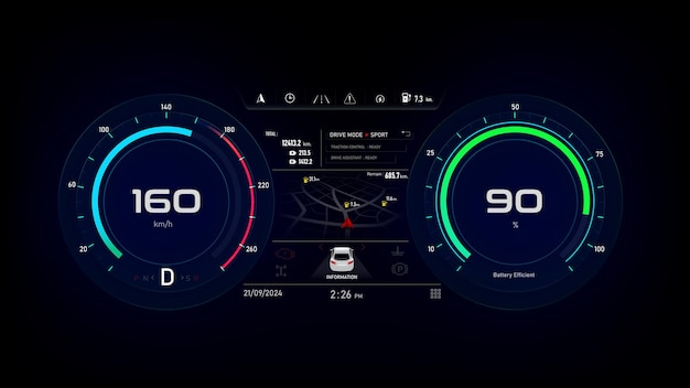 Vector tablero de instrumentos de coche ev 004