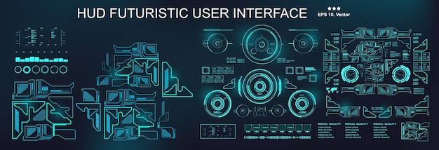 Tablero de instrumentos pantalla de tecnología de realidad virtual HUD interfaz de usuario azul futurista