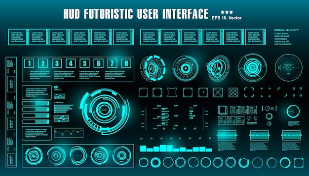 Tablero de instrumentos pantalla de tecnología de realidad virtual HUD objetivo de interfaz de usuario verde futurista