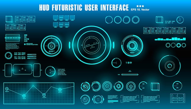 Tablero de instrumentos pantalla de tecnología de realidad virtual HUD objetivo de interfaz de usuario verde futurista