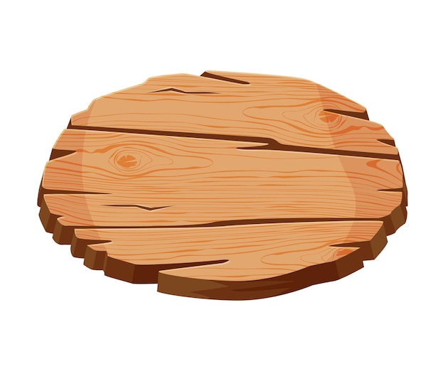 Tablero de madera en blanco de panel de madera de forma ovalada con lugar para su mensaje Textura natural Ilustración vectorial de signos