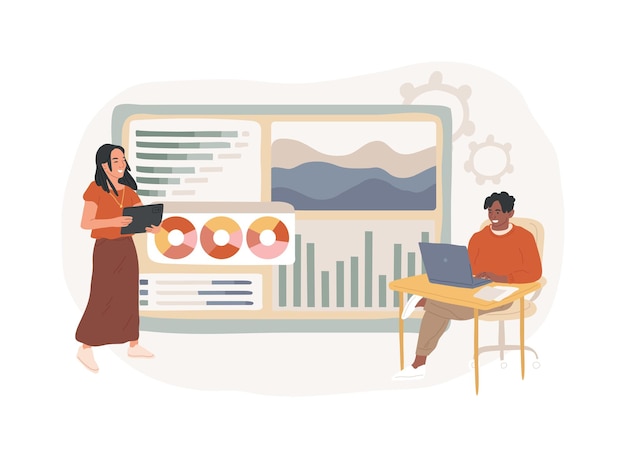 Tablero de medios sociales concepto aislado ilustración vectorial Interfaz de marketing métricas de medios sociales programación publicación en línea campaña digital contenido basado en imágenes calendario concepto vectorial