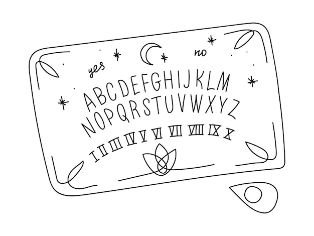 Tablero De Ouija Aislado En El Fondo Blanco Imagen editorial - Ilustración  de aislado, ouija: 121927980