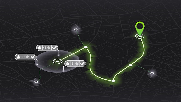 Vector tablero de pistas de ubicación calle de la ciudad carretera giros de la ruta y etiqueta o marca de destino