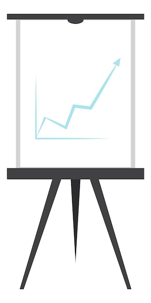 Tablero de rotafolio con diagrama de estadísticas de datos símbolo de presentación aislado sobre fondo blanco