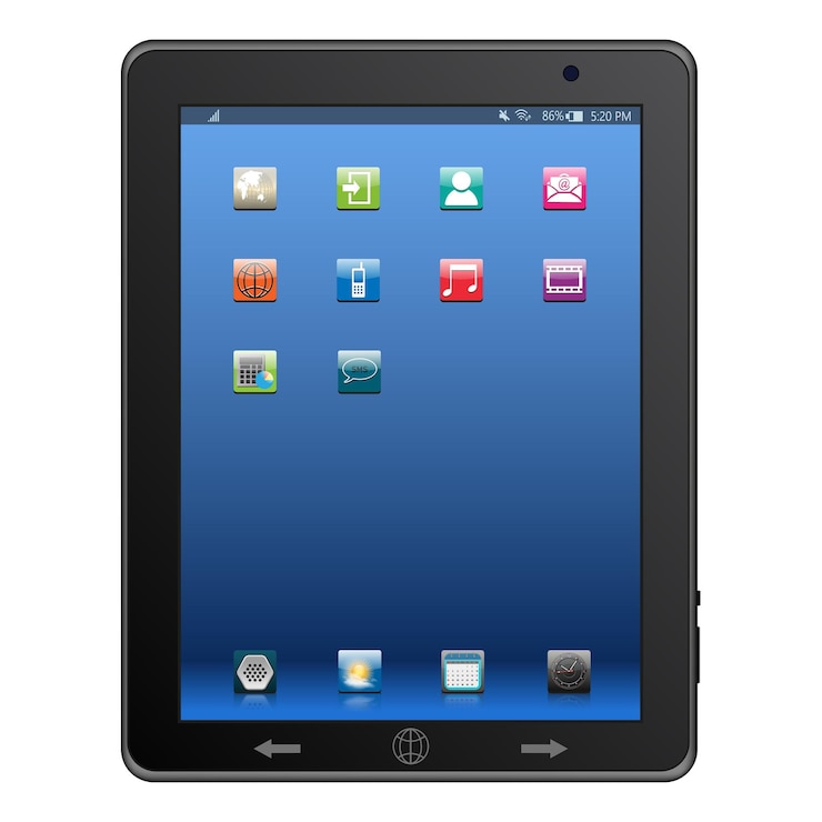 Vector tablet pc teléfono móvil ilustración vectorial