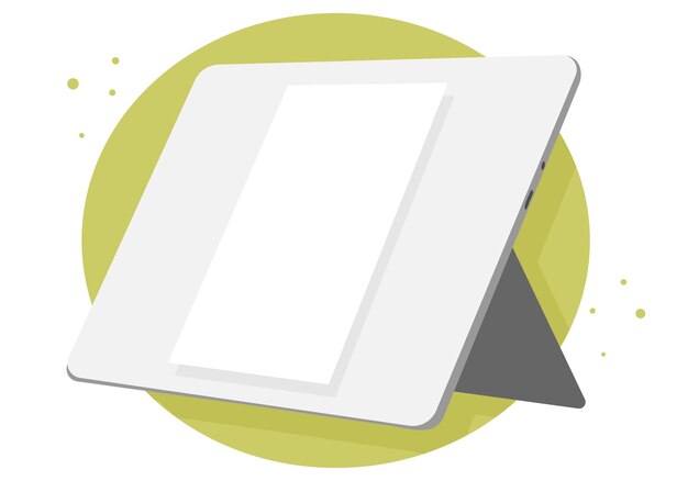 tableta pc con pantalla tableta plana ilustración vectorial tableta con fondo