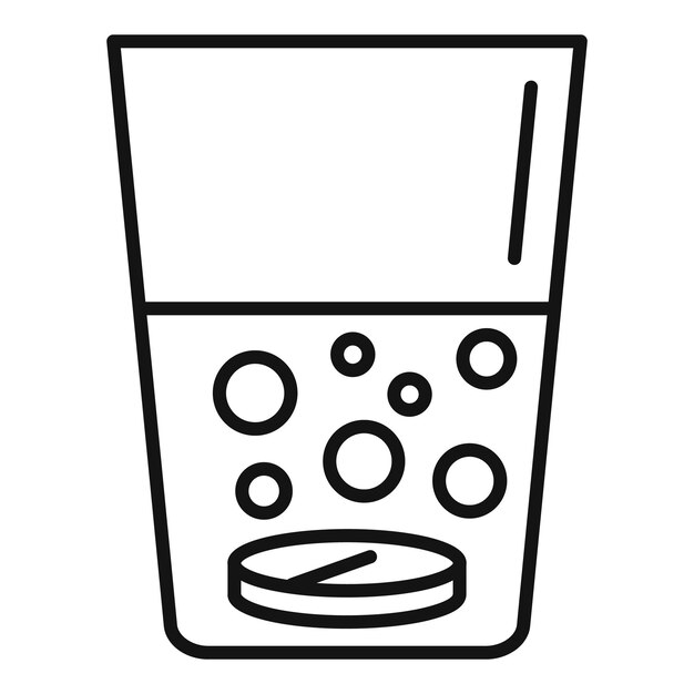 Tabletas efervescentes que se disuelven en agua con icono de burbujas