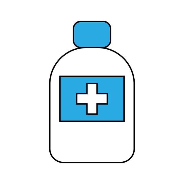 Tabletas médicas píldoras botella simple ilustración plana