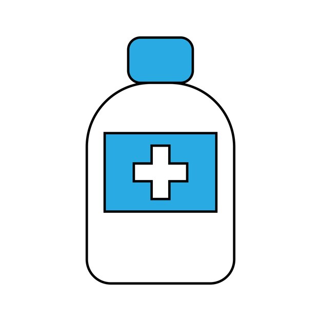 Tabletas médicas píldoras botella simple ilustración plana