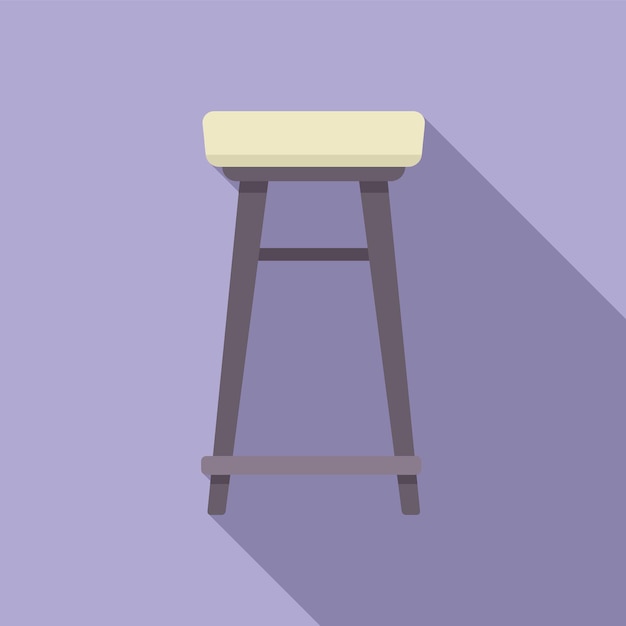 Taburete de bar de madera con asiento tapizado que proyecta una larga sombra
