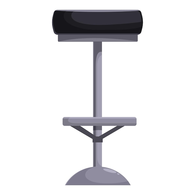 Un taburete de bar moderno de pie alto con un asiento de cuero negro