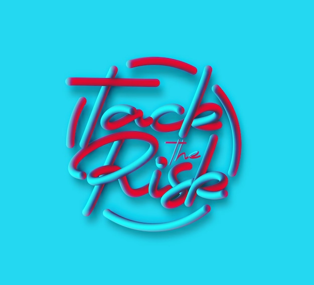 Vector tack the risk calligraphic 3d pipe style text vector ilustración diseño