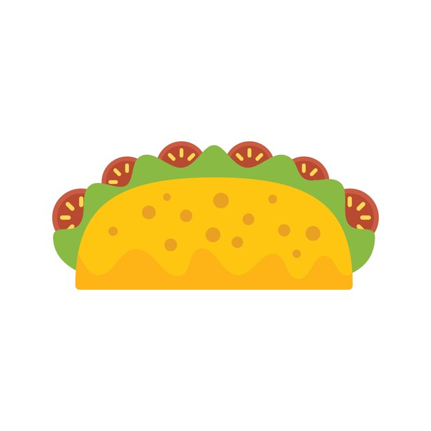 Taco burrito icono vector plano comida mexicana comida cocinada
