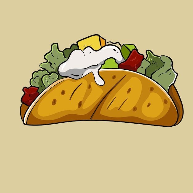 Taco de carne a la parrilla tacos mexicanos con queso de carne molida y lechuga con tomate fresco