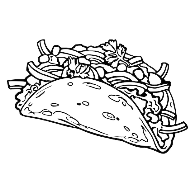 taco comida mexicana vector