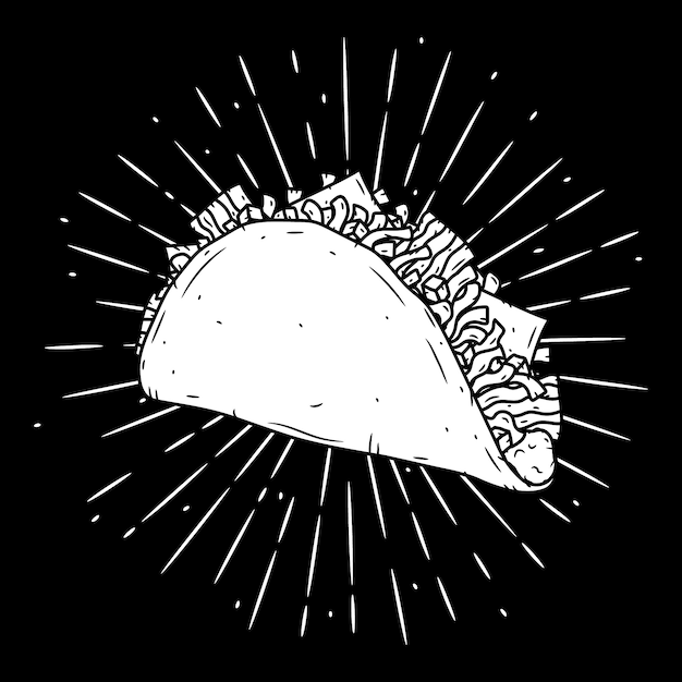 Vector taco comida tradicional mexicana. ilustración aislada