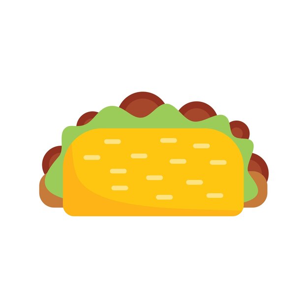 Taco desayuno icono vector plano méxico comida tacos menú aislado