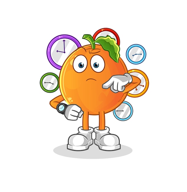 Taco con dibujos animados de reloj de pulsera. vector de mascota de dibujos animados