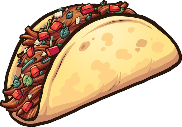 Vector taco de dibujos animados