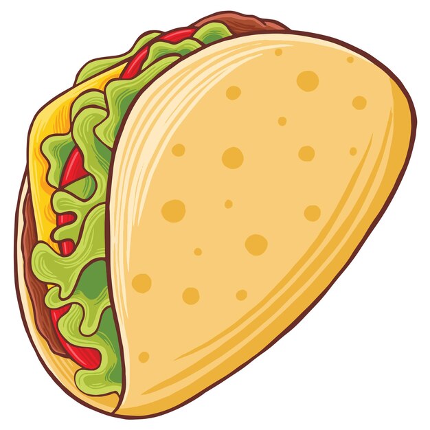 Taco Fast Food en estilo de diseño plano