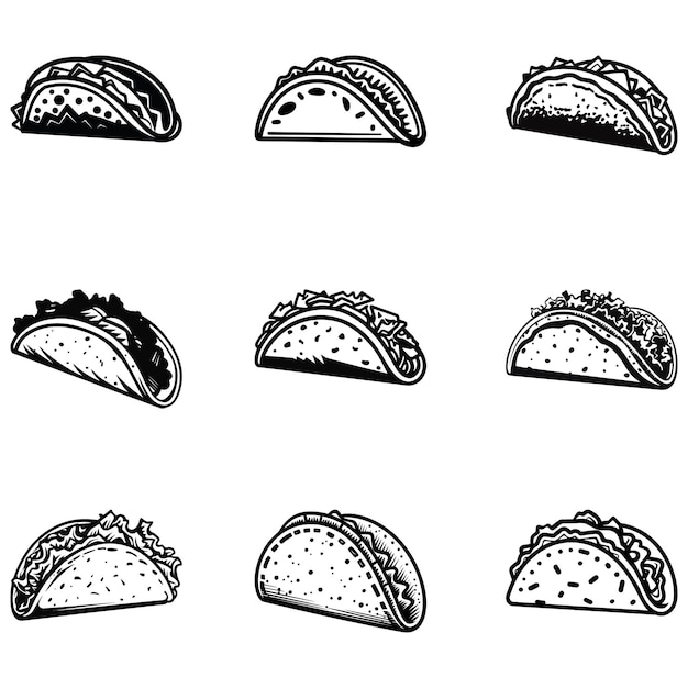 Taco Love Affair Captivantes siluetas vectoriales para darle sabor a su arte