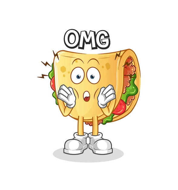 Taco Oh Dios mío vector. personaje animado