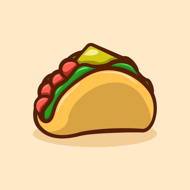 Un taco que está sobre un fondo beige.