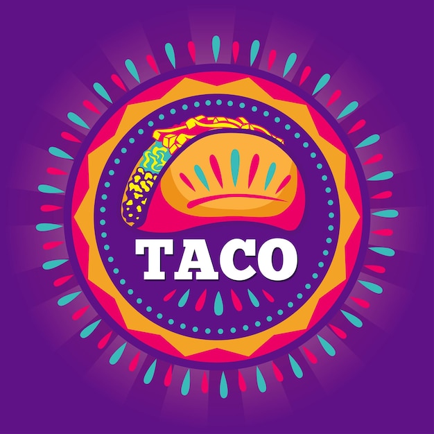 Taco Vibrante Logotipo Cinco De Mayo Vector Diseño